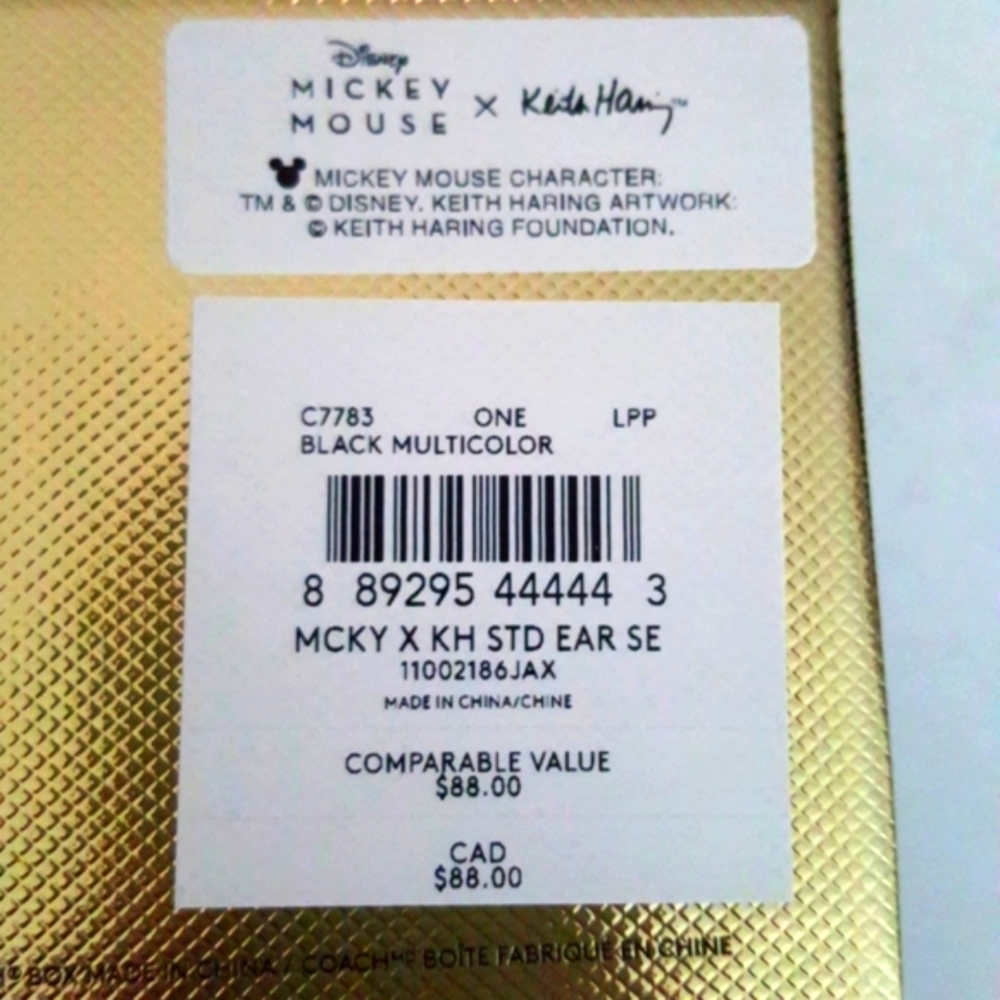 COACH MICKEY MOUSE EARRING SET - Picture 8 of 9